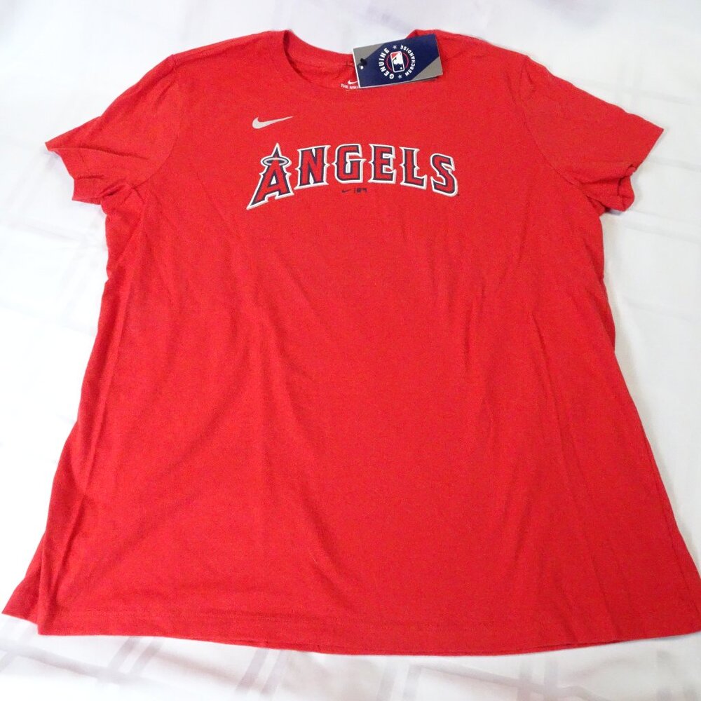 Nike Los‎ Angeles Angels T-shirt. Women's XL. Ohtani #17, Red/Silver letters